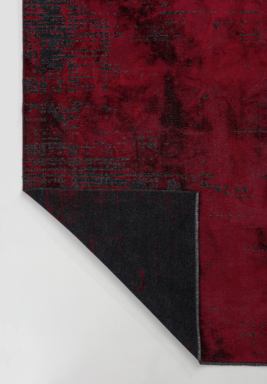 Space Red - Matte Black Rug