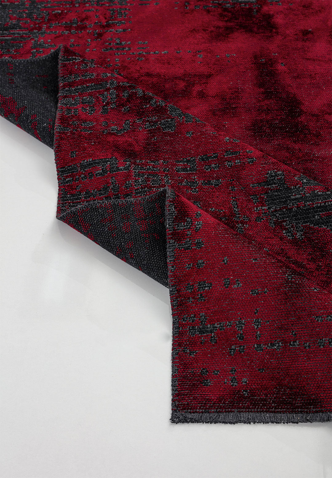 Space Red - Matte Black Rug