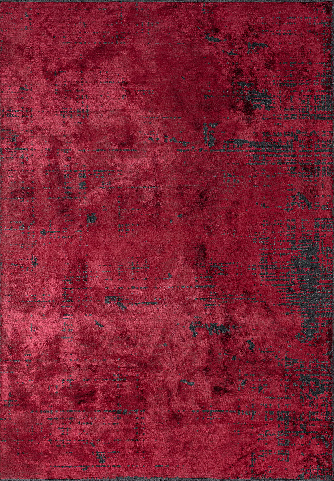 Space Red - Matte Black Rug