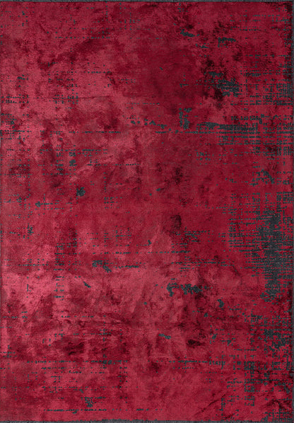 Space Red - Matte Black Rug