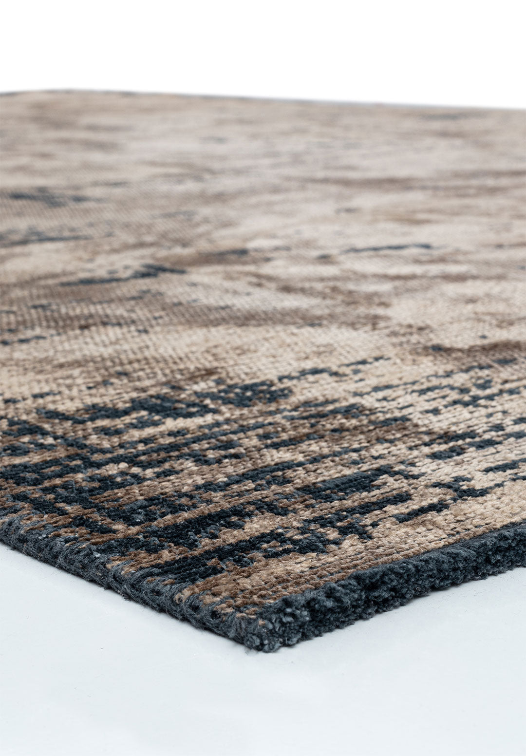 Space Dark Beige - Matte Black Rug