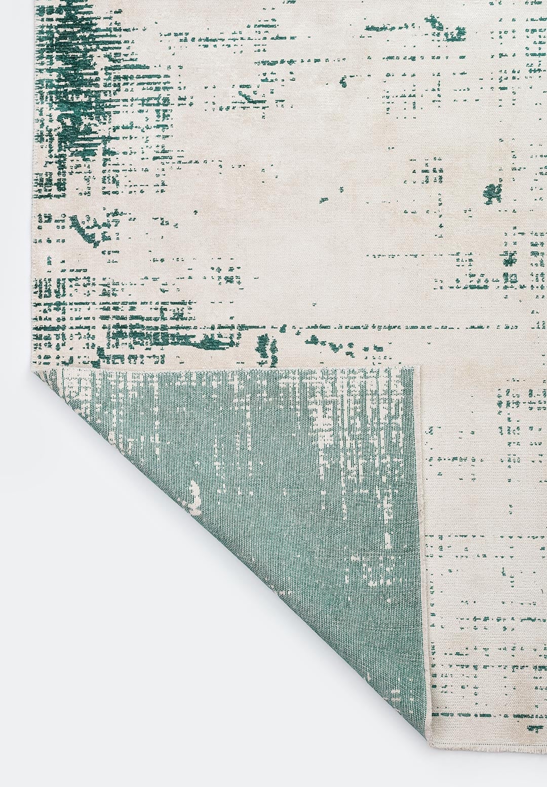 Space Ecru - Dark Green Rug