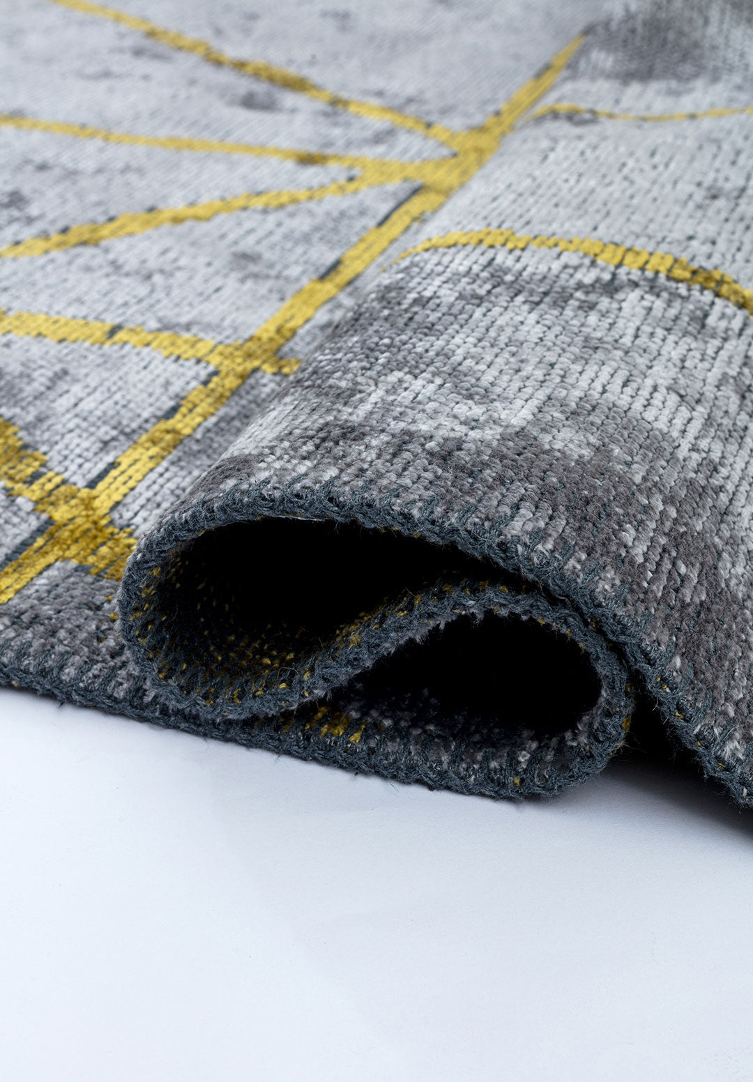 Grid Light Grey - Yellow Rug