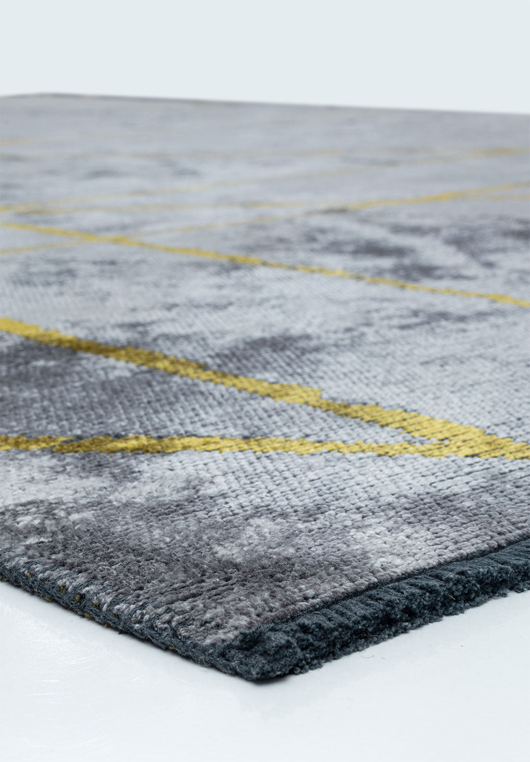 Grid Light Grey - Yellow Rug