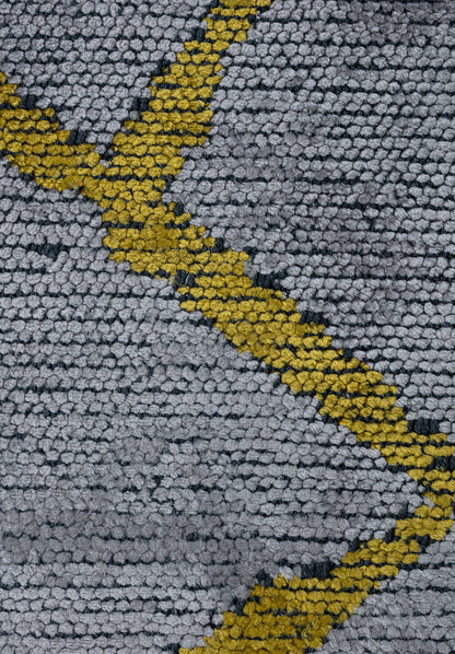 Grid Light Grey - Yellow Rug