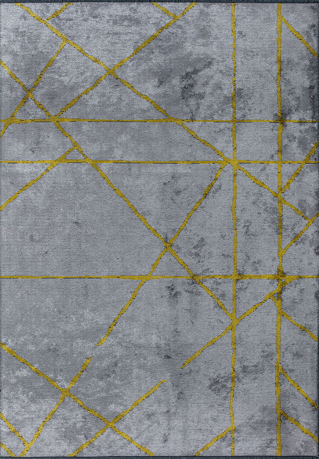Grid Light Grey - Yellow Rug