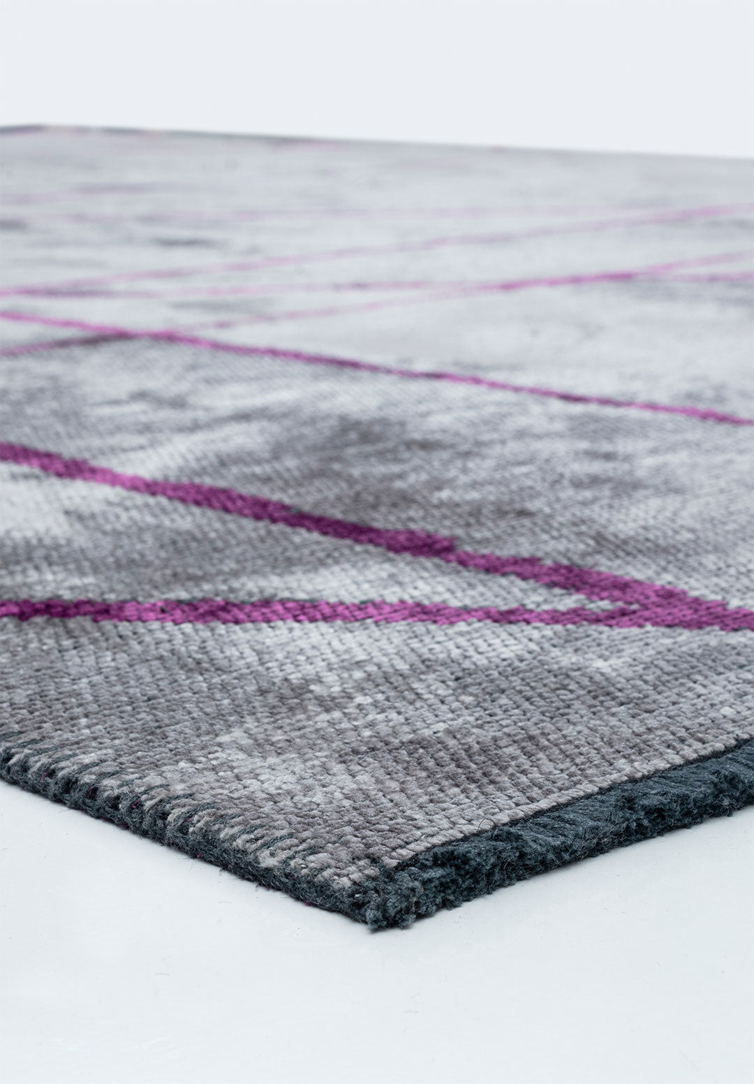 Grid Light Grey - Purple Rug