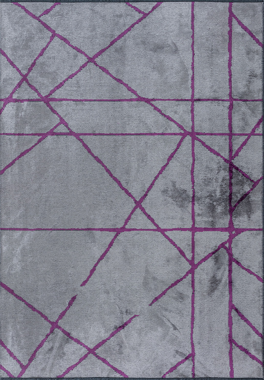 Grid Light Grey - Purple Rug