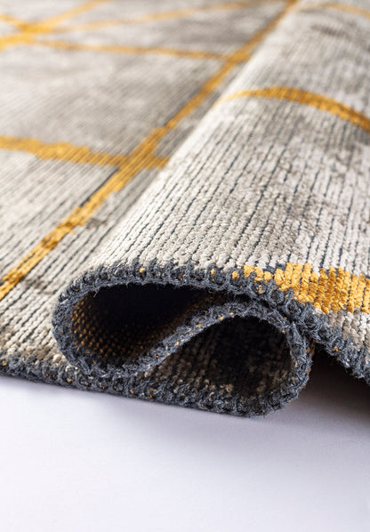Grid Beige - Mustard Rug