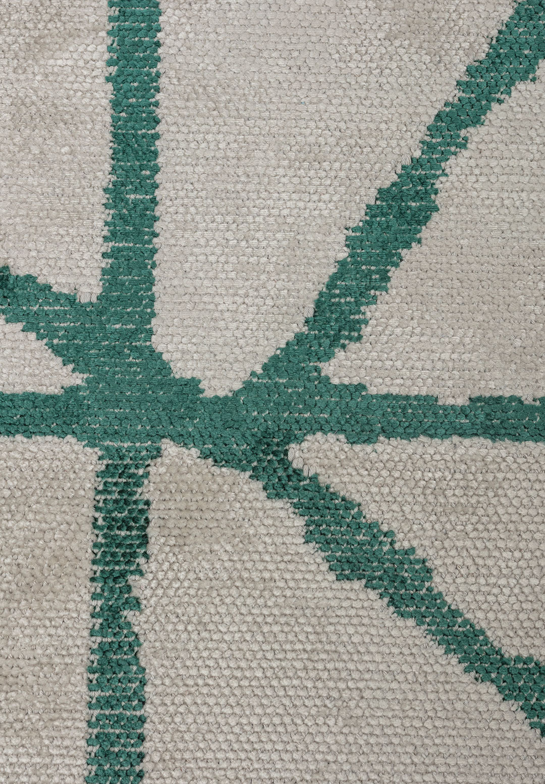 Grid White - Dark Green Rug