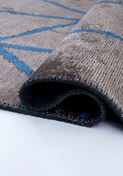 Grid Dark Grey - Navy Blue Rug