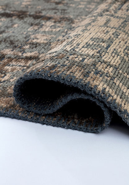 Pixel Anthracite - Dark Beige Rug