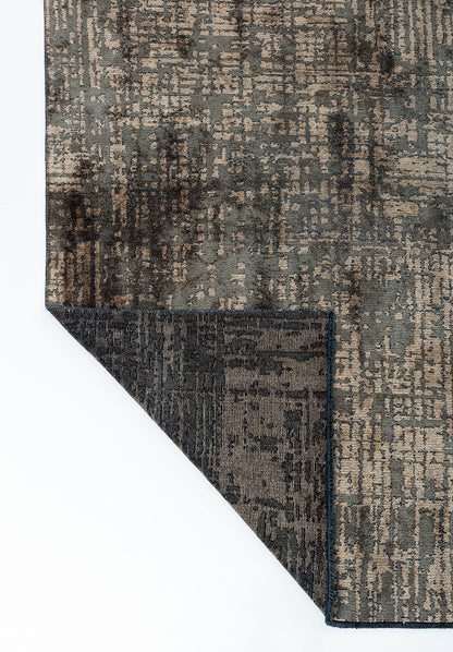Pixel Anthracite - Dark Beige Rug
