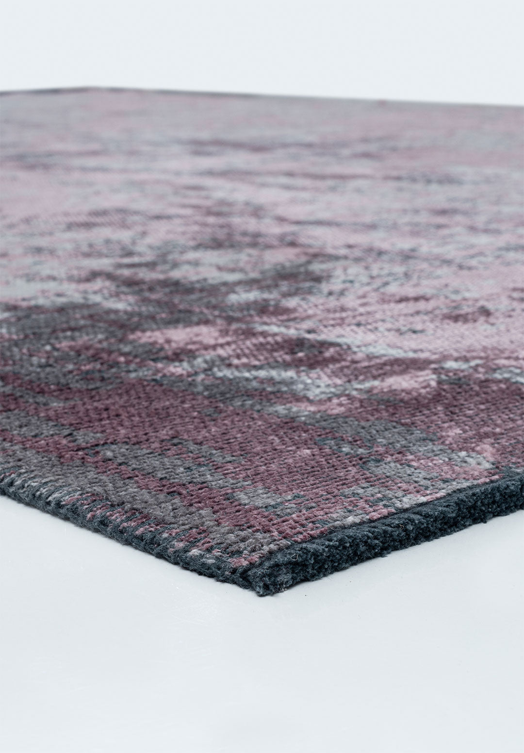 Pixel Damson - Light Grey Rug