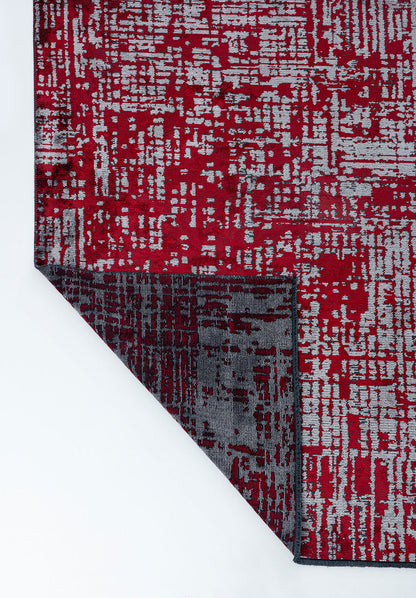 Pixel Red - Light Grey Rug