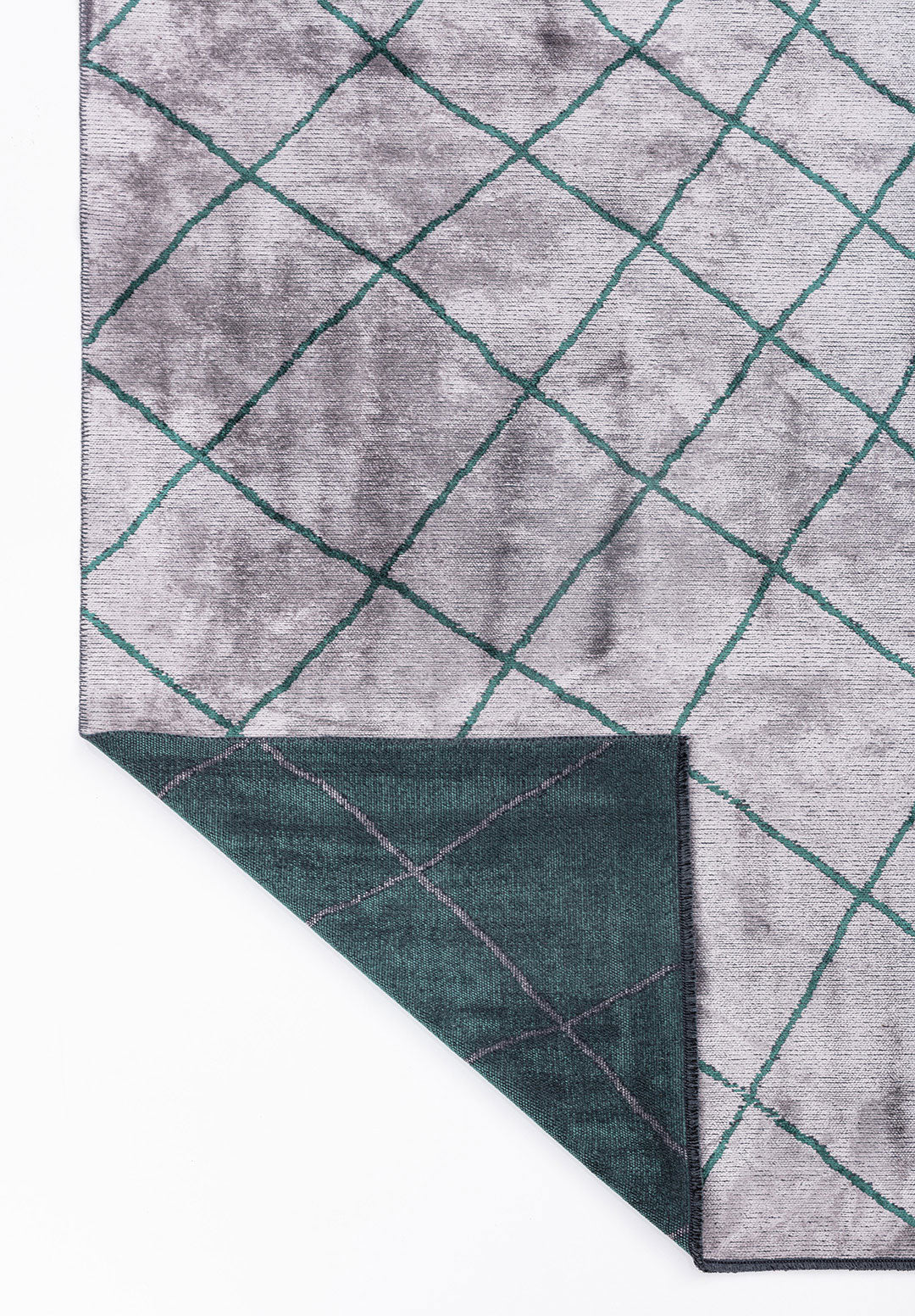 Moroccan Dark Green - Light Grey Rug