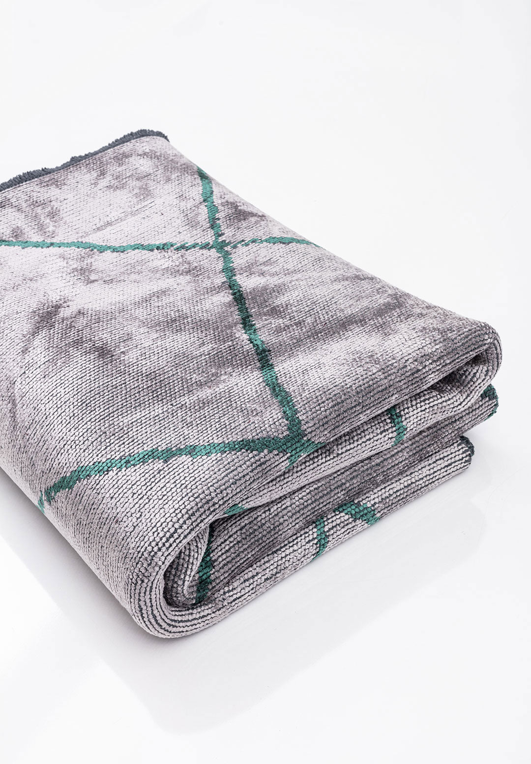 Moroccan Dark Green - Light Grey Rug