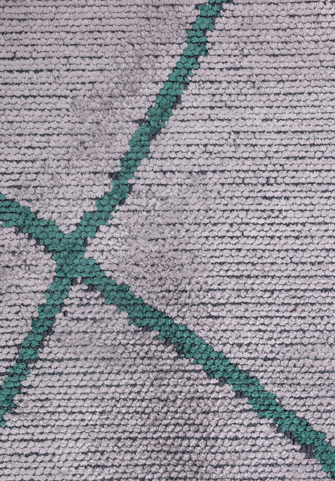 Moroccan Dark Green - Light Grey Rug