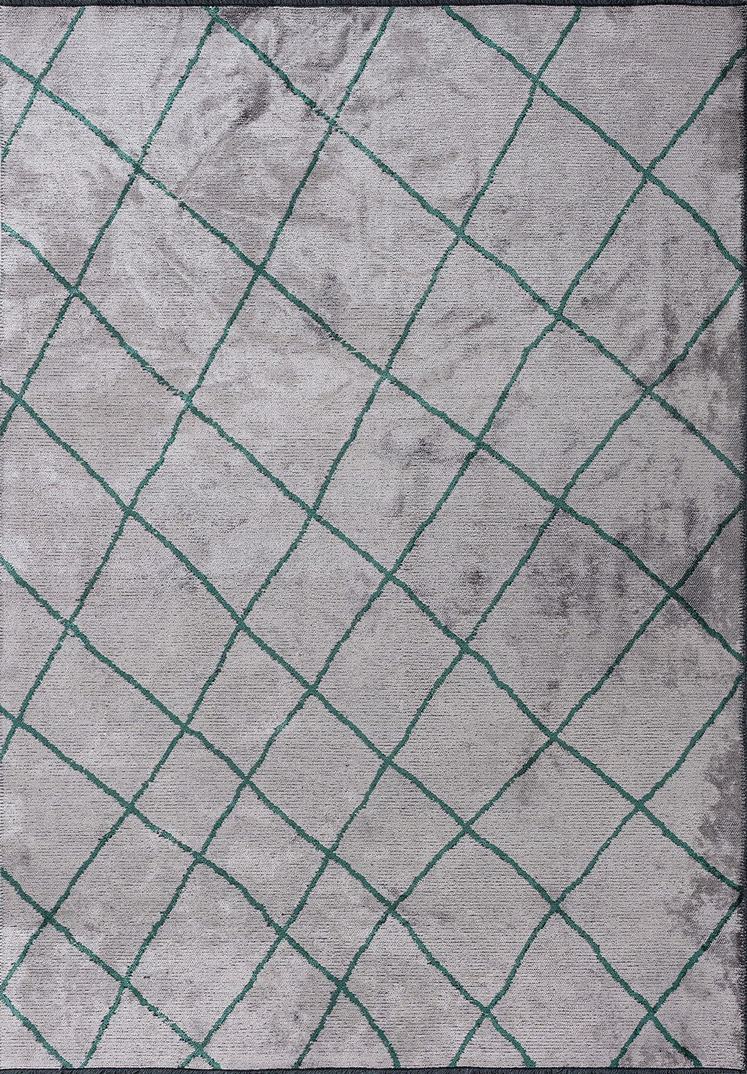 Moroccan Dark Green - Light Grey Rug