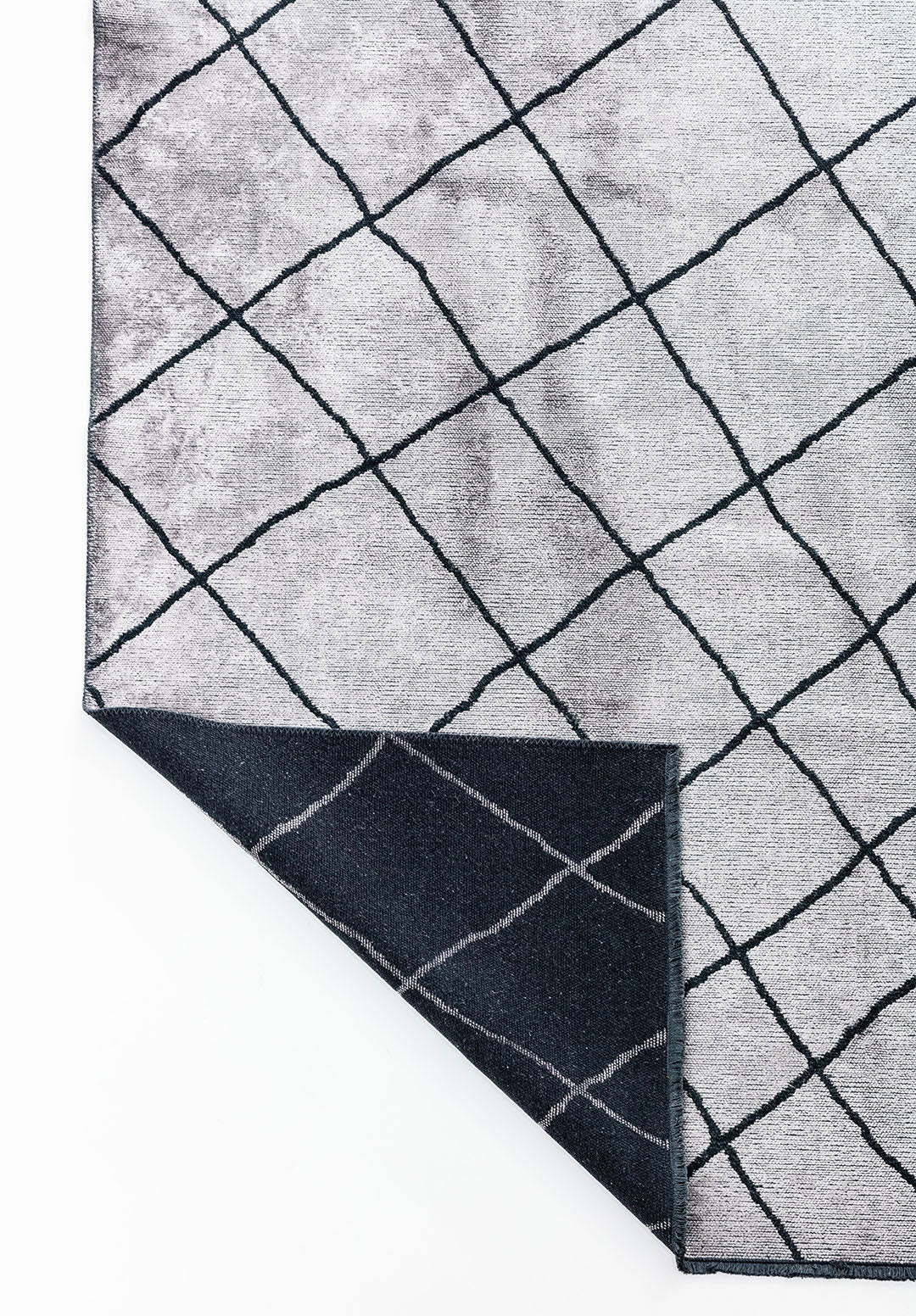 Moroccan Matte Black - Light Grey Rug