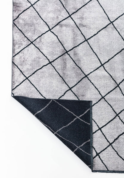 Moroccan Matte Black - Light Grey Rug