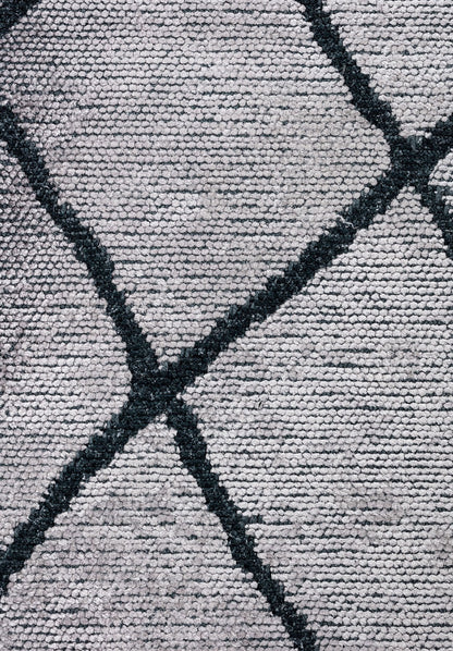 Moroccan Matte Black - Light Grey Rug