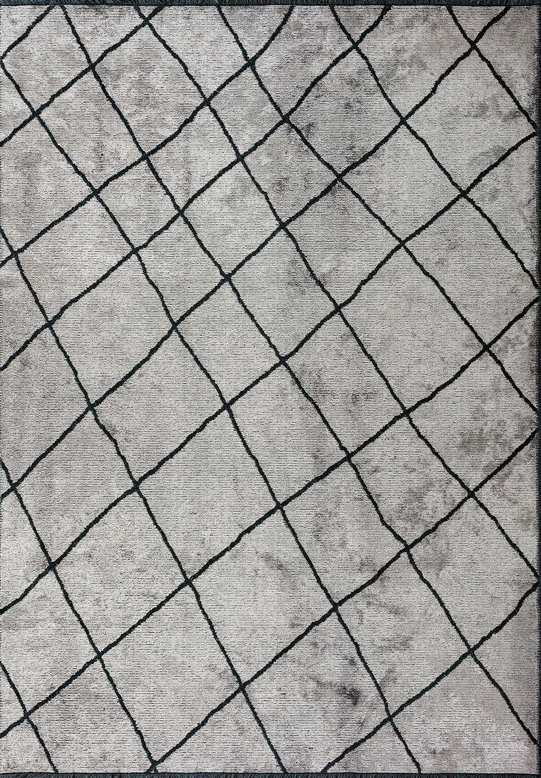 Moroccan Matte Black - Light Grey Rug
