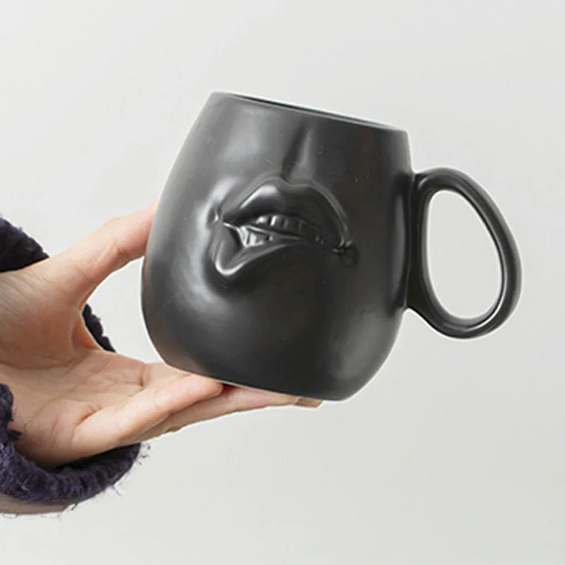 Sculptural Abstract Face Ceramic Mug