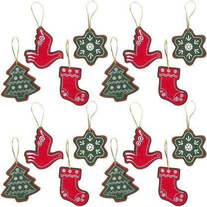 Felt Christmas Ornament, Holiday Ornaments Set (4 Designs, 16 Pack) Hanging Ornaments Home & Kitchen Home Décor Accents Home Décor Products