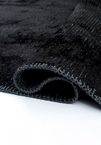 Barber Light Grey - Black Rug