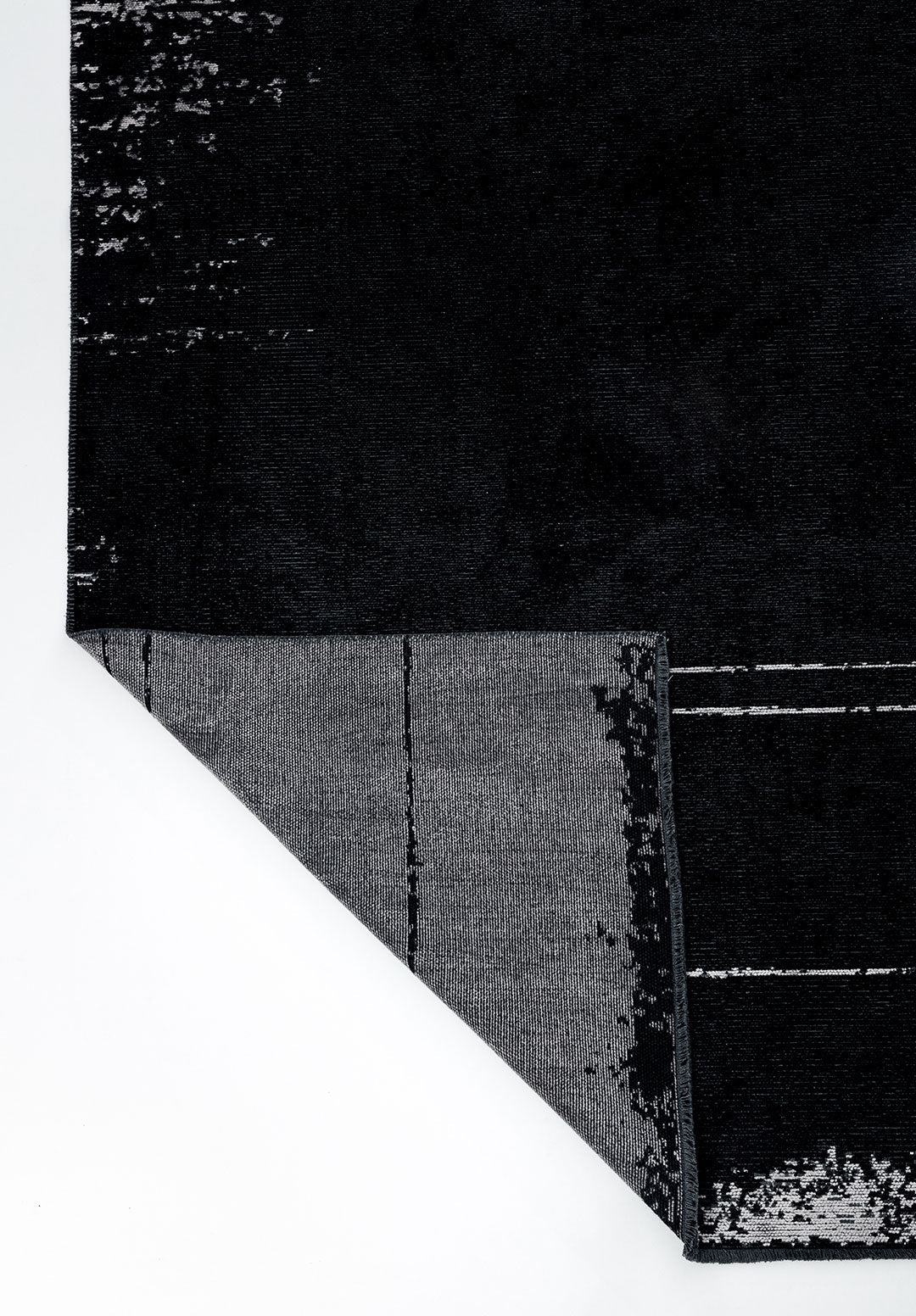 Barber Light Grey - Black Rug