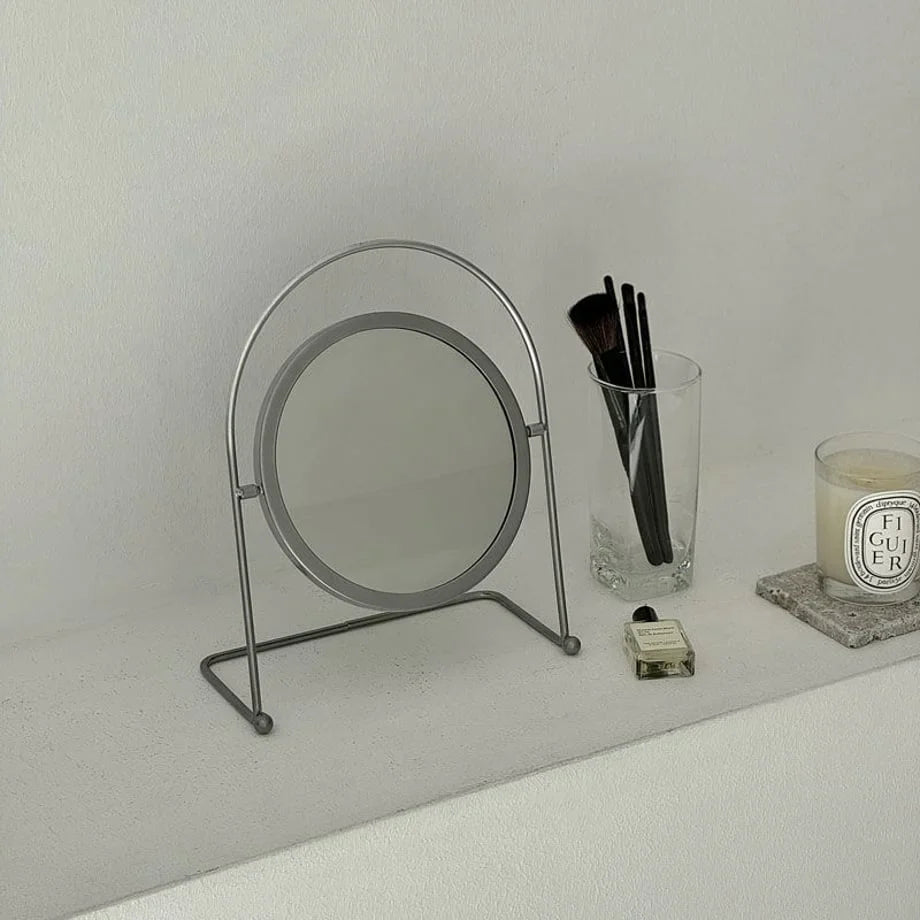 Matte Metal Swivel Desktop Mirror