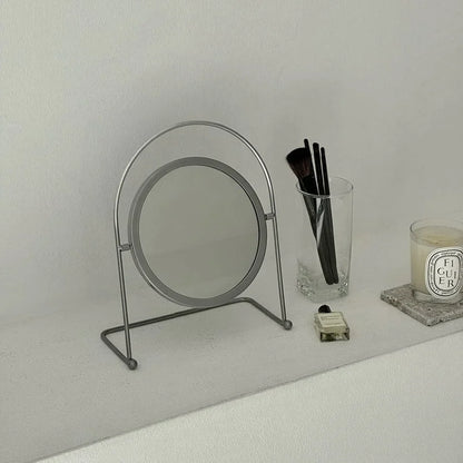 Matte Metal Swivel Desktop Mirror