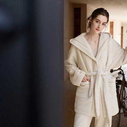 Plush Contrast Stitch Fleece Pajama Set