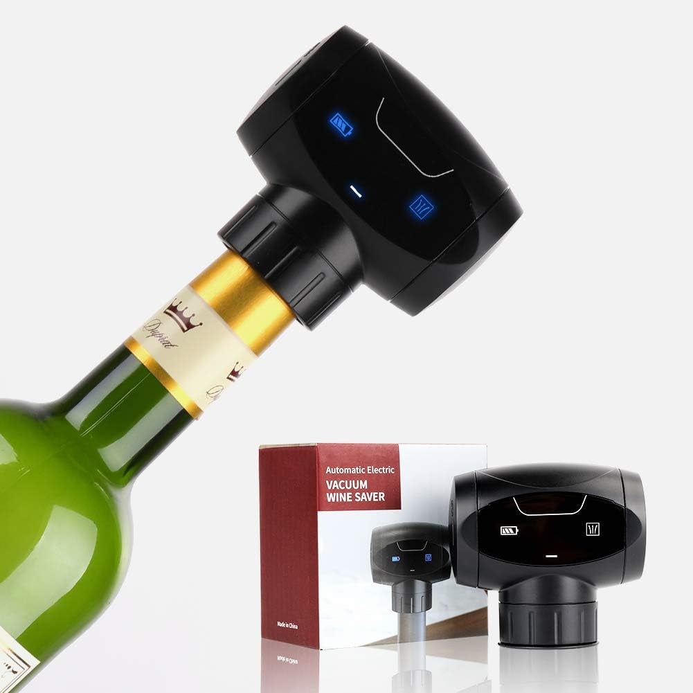 Electric Wine Stoppers,Dekinmax Reusable Wine Bottle Stopper,Automatic Eletric Vacuum Wine Stopper,Wine Saver Vacuum Pump Keep Wine Fresh,Best Gift Accessories for Wine Lover Bar & Wine Tools Home & Kitchen Kitchen & Dining Kitchen Utensils & Gadgets Wine Stoppers Wine Stoppers & Pourers