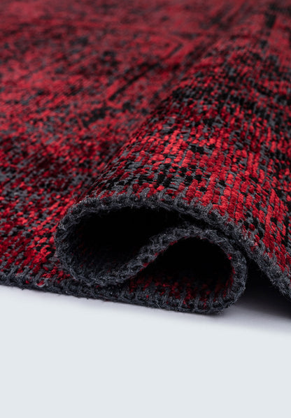 Tile Black - Red Rug