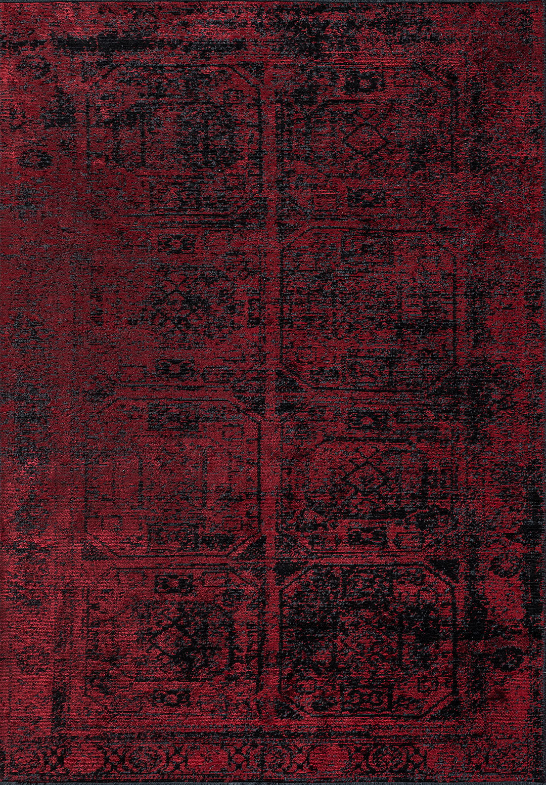 Tile Black - Red Rug
