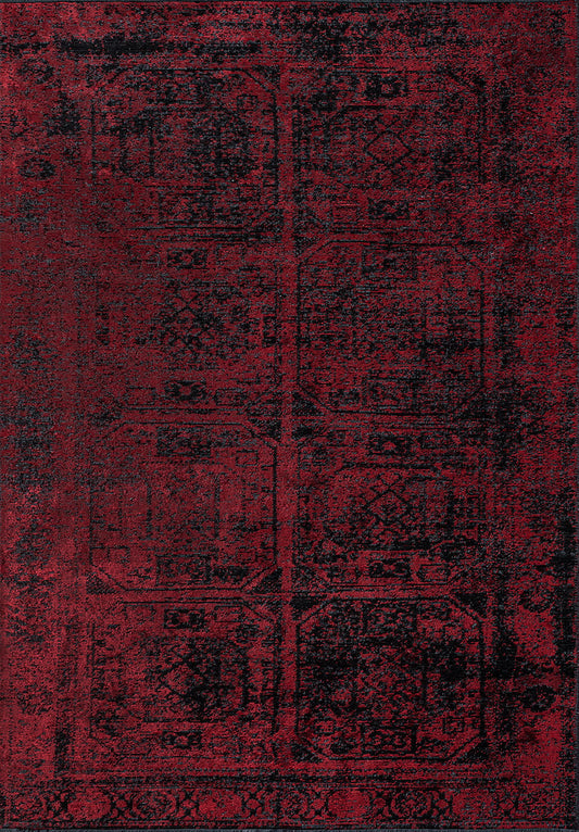 Tile Black - Red Rug