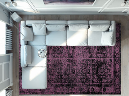 Tile Black - Pink Rug