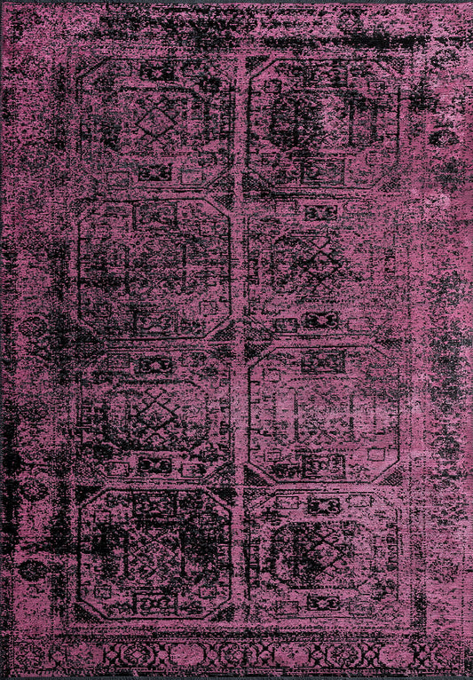 Tile Black - Pink Rug