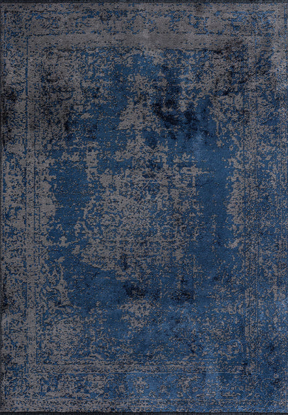 Medallion Grey - Navy Blue Rug