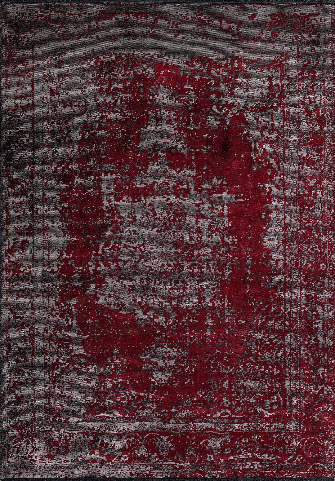 Medallion Grey - Red Rug