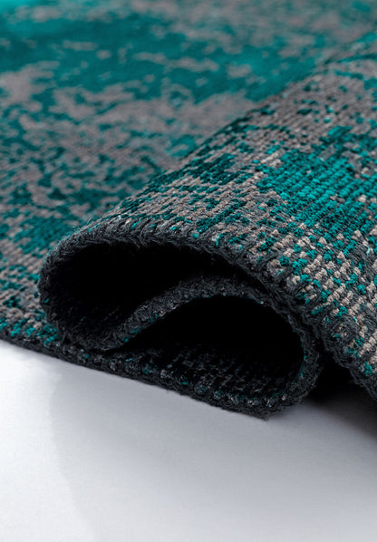 Medallion Grey - Dark Turquoise Rug