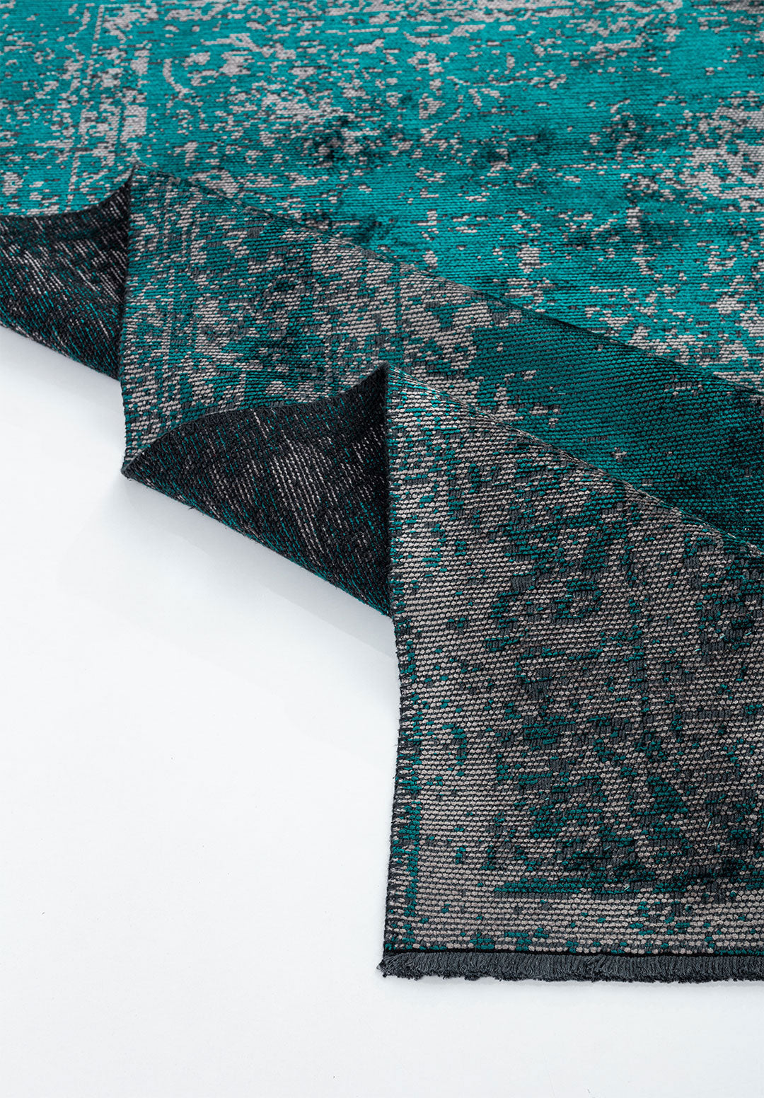 Medallion Grey - Dark Turquoise Rug