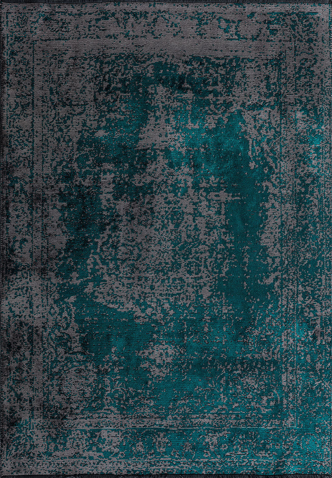 Medallion Grey - Dark Turquoise Rug