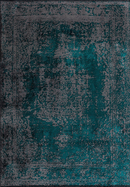 Medallion Grey - Dark Turquoise Rug