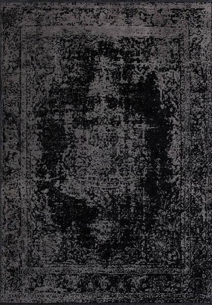 Medallion Grey - Black Rug