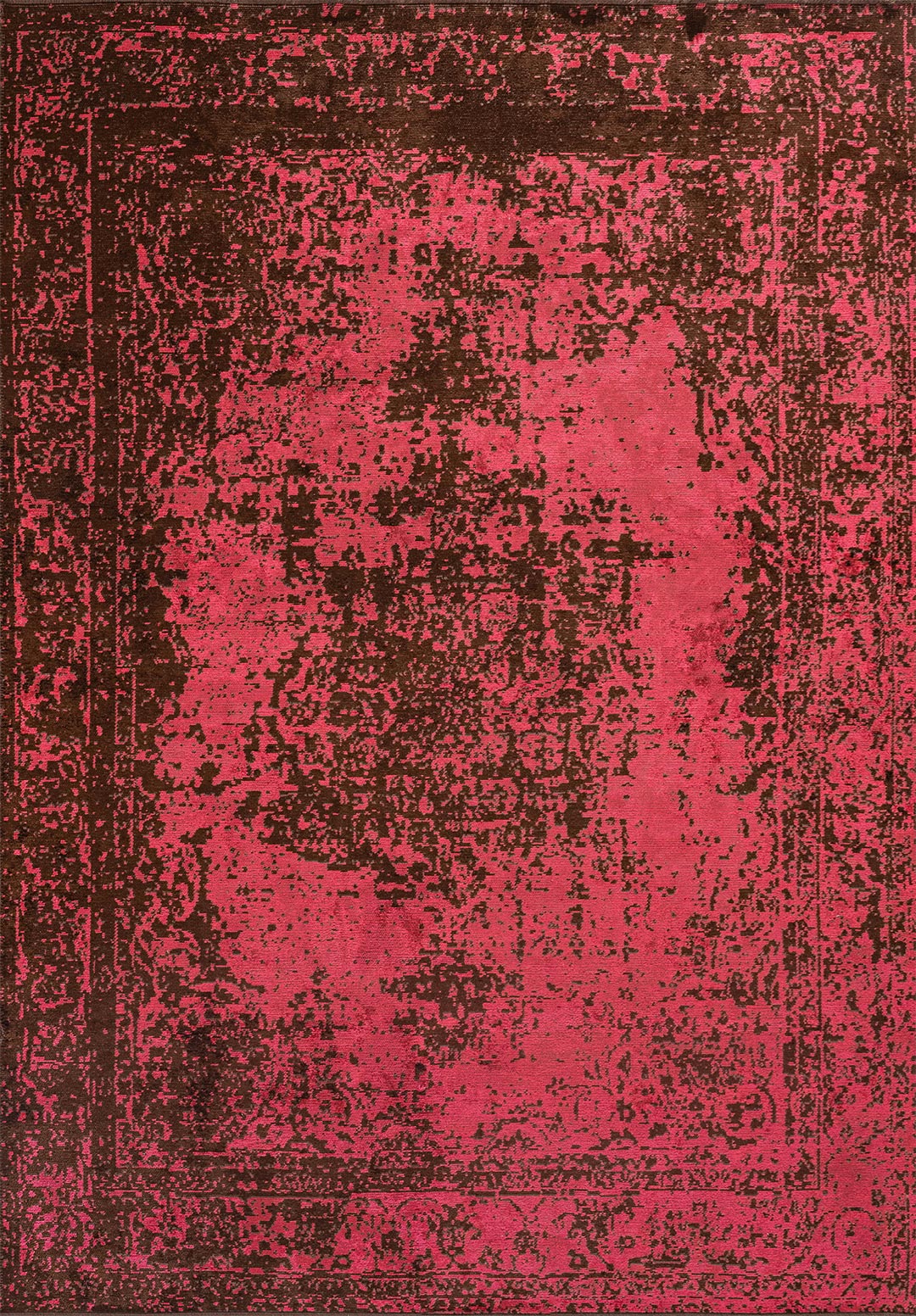 Medallion Dark Brown - Fuchsia Rug