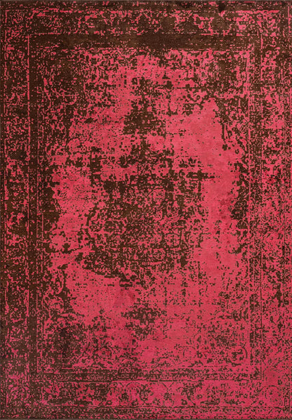 Medallion Dark Brown - Fuchsia Rug