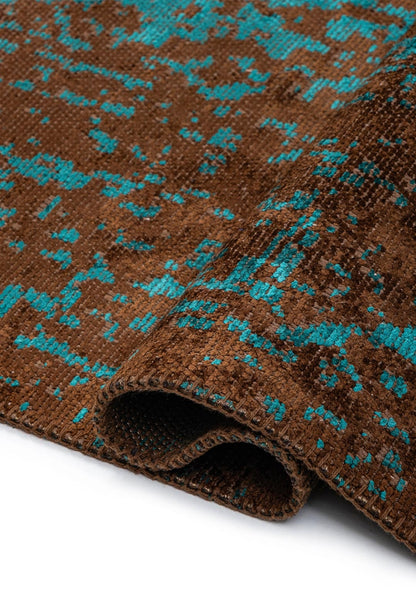 Medallion Dark Brown - Dark Turquoise Rug
